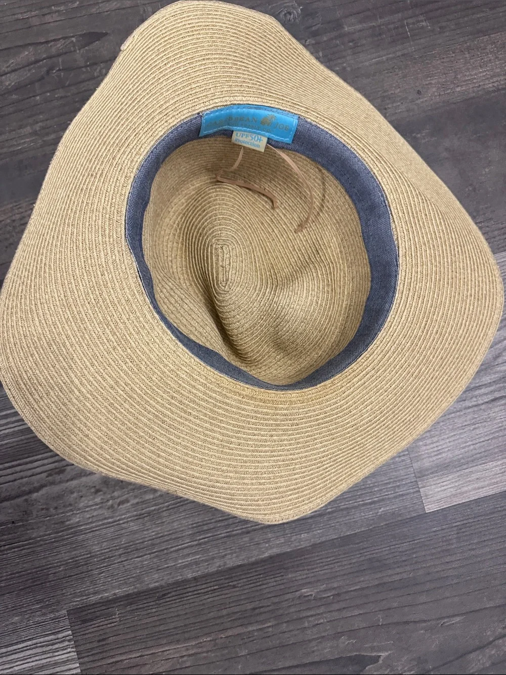 Caribbean Joe UPF 50+ Wide Brim Straw Sun Hat - Natural Tan